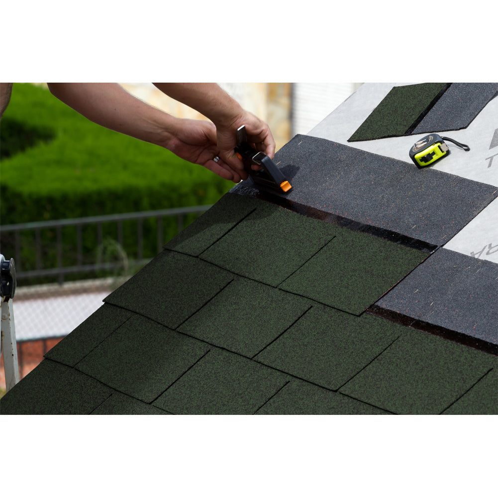 18 Pcs Self Adhesive Asphalt Shingles Bitumen Roofing Green