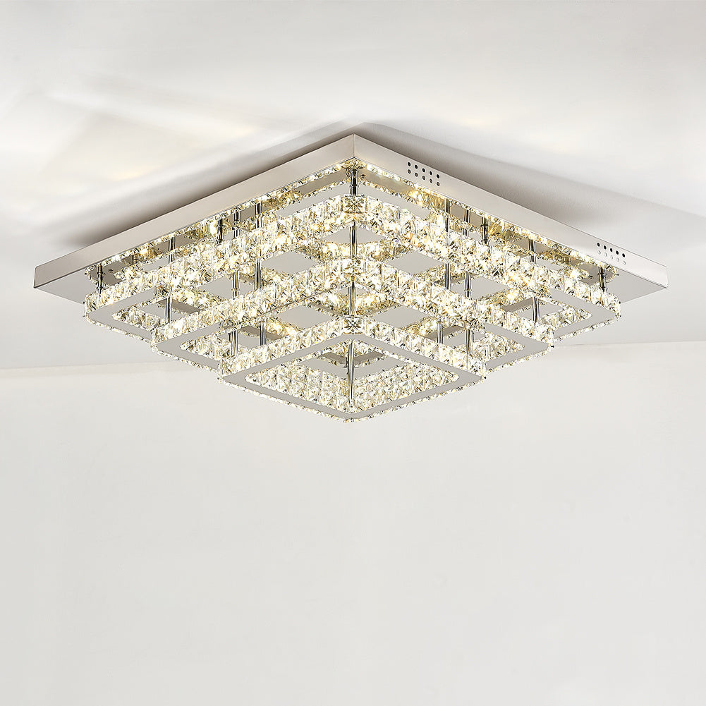 Modern LED Ceiling Light Crystal Lamp 60CM Dimmable