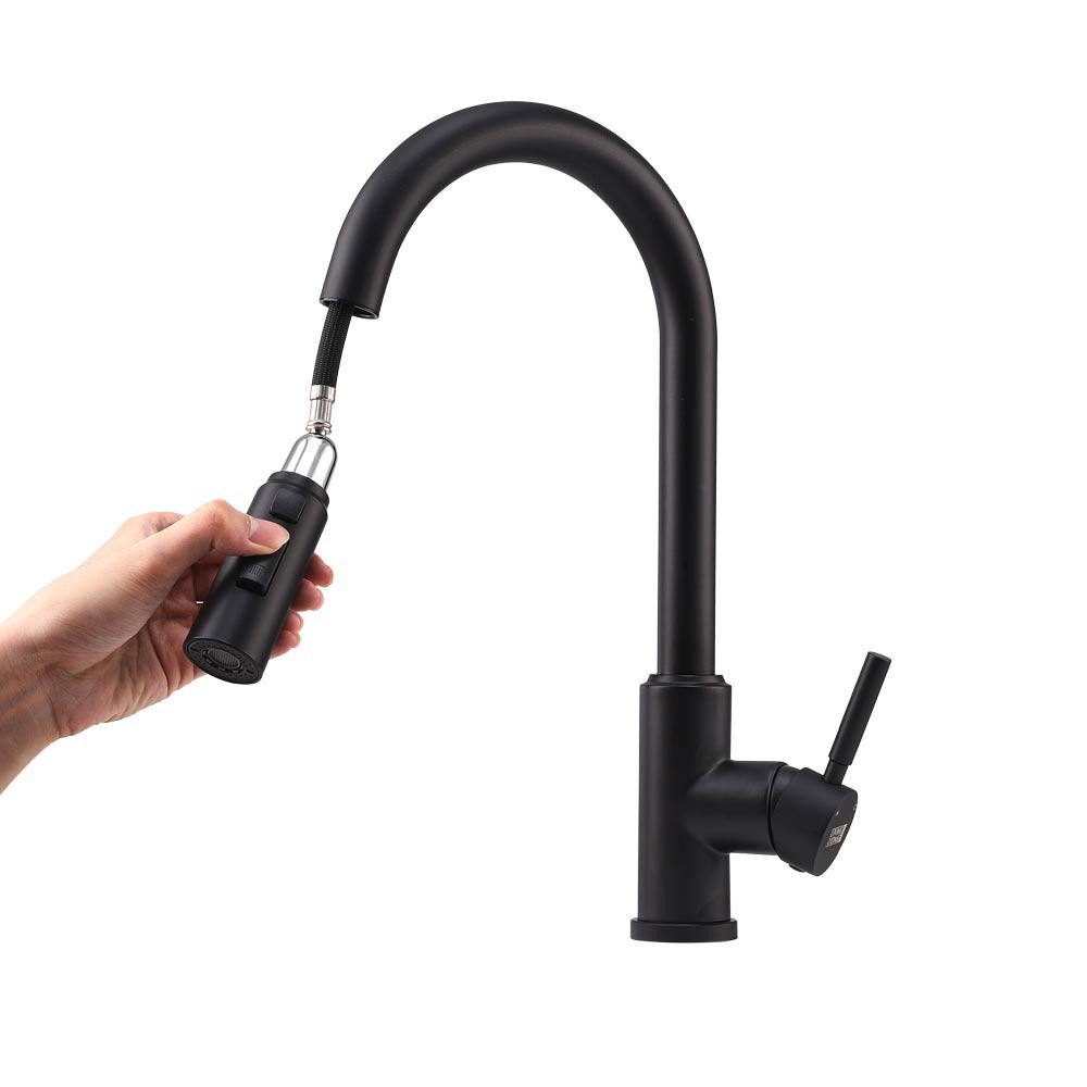 Black Stainless Steel Modern Single Handle Kitchen Faucet