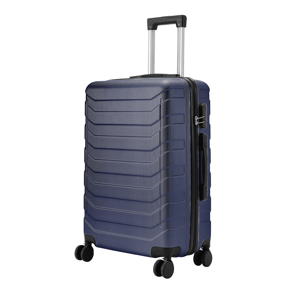 Blue 24 inch Rolling Hard Shell Luggage Travel Suitcase