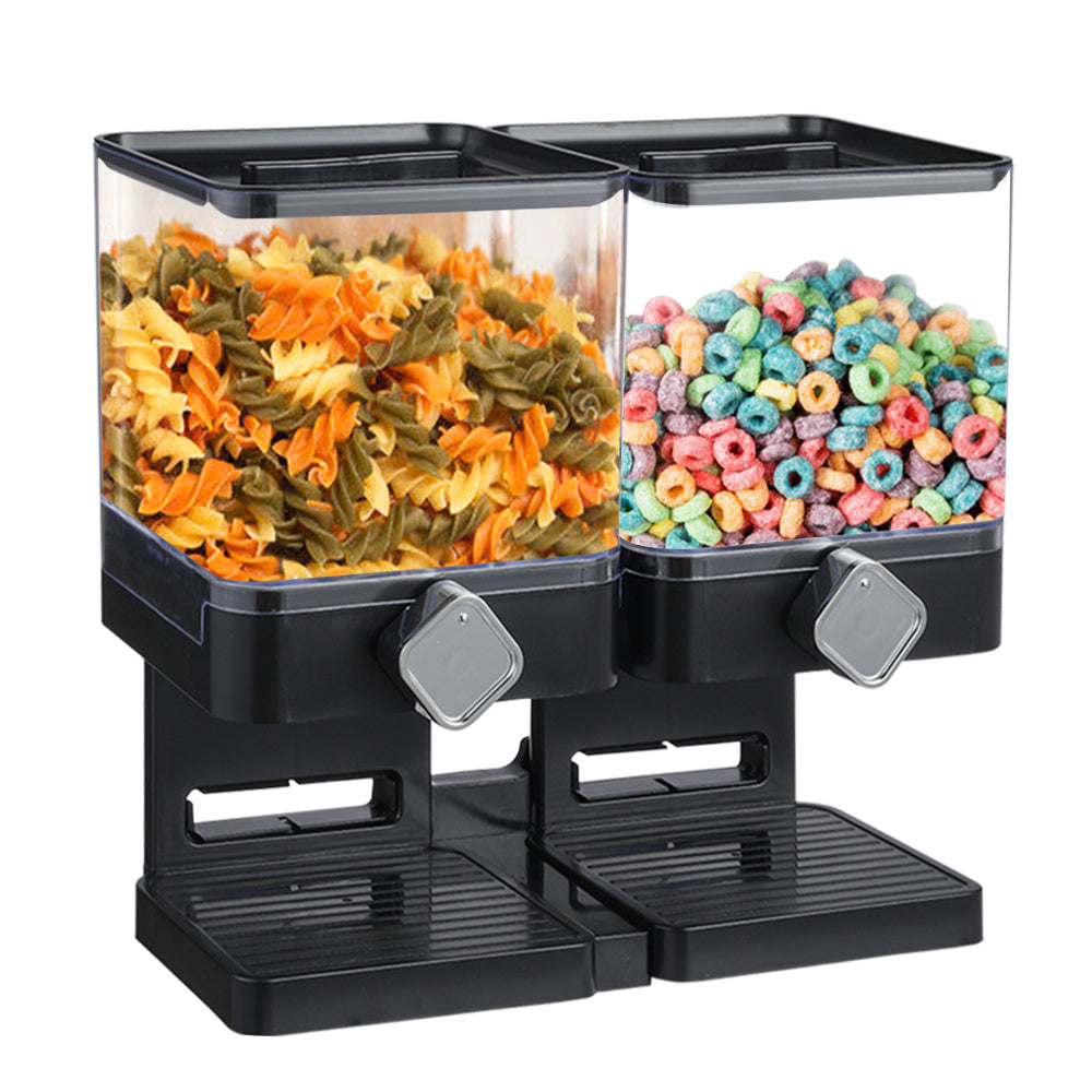 Black Double Square Cereal Dispenser