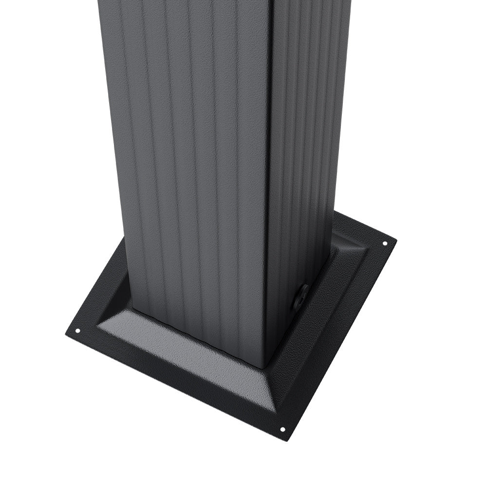 6x3M Black Outdoor Aluminum Patio Pergola with Charcoal Grey Canopy