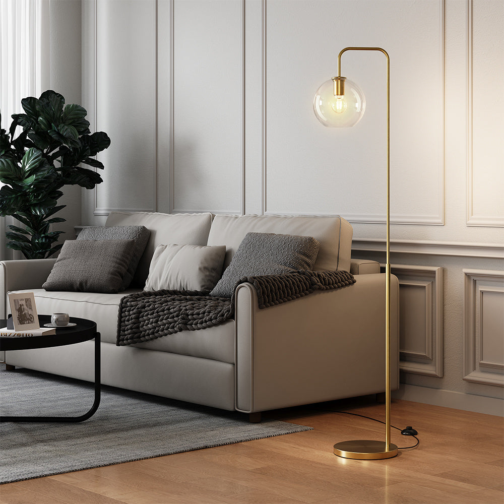 Gold Modern Arc Arm Floor Lamp