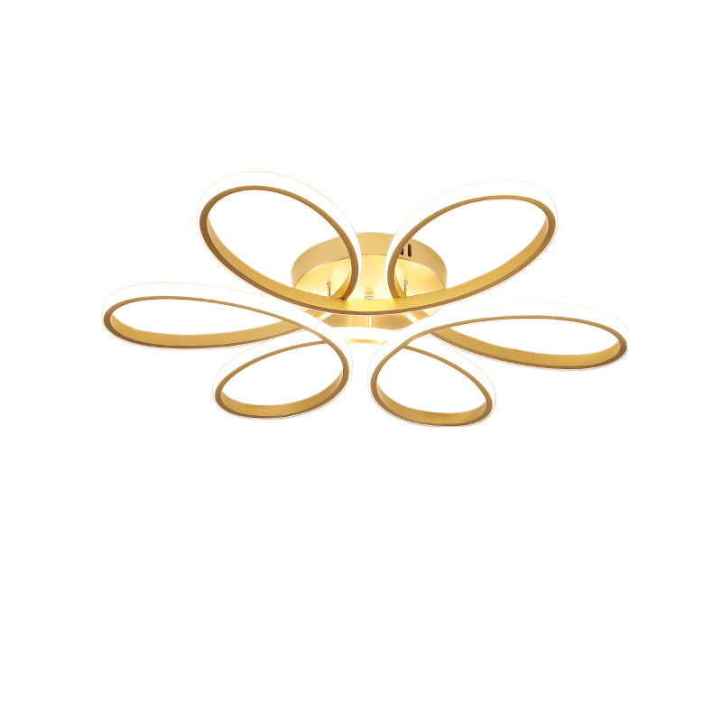 Modern Petal LED Ceiling Light, Gold 58CM Dimmable