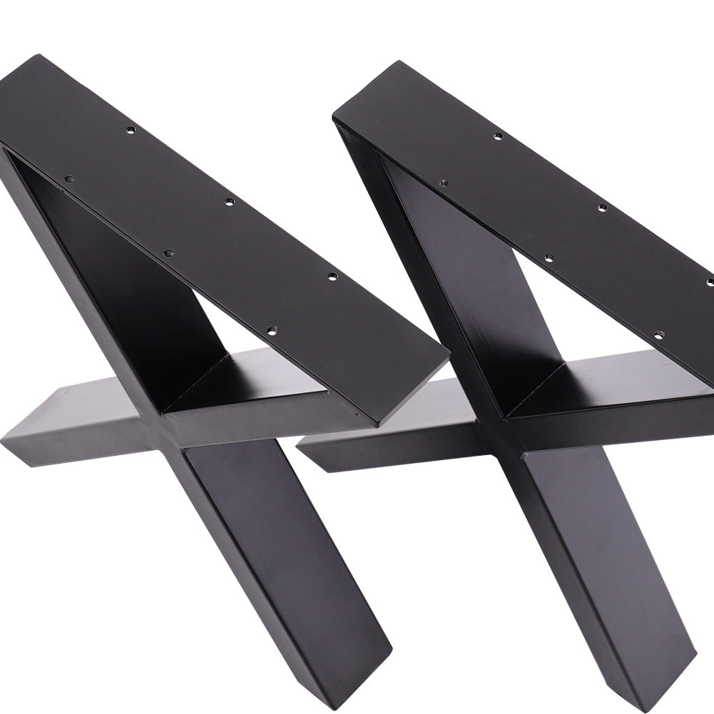 Set of 2 Metal Table or Bench Legs Frames XShape Steel Base Stands, 35x40CM