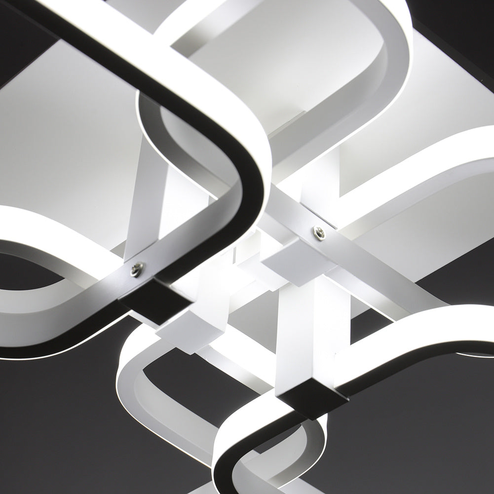 Square LED Ceiling Light Cool White Light, 6 Head