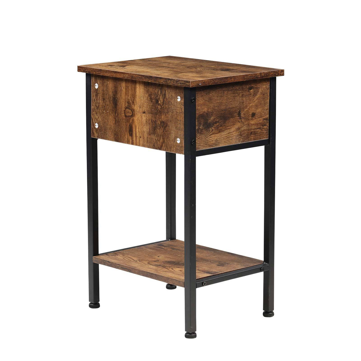 40cm Industrial Side Table with Drawer for Living Room