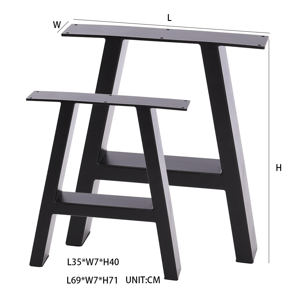 Set of 2 Metal Table or Bench Legs Frames A-Frame Steel Base Stands 35x40CM