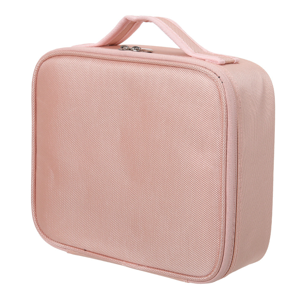 Pink Portable Waterproof Travel Makeup Bag with Dividers
