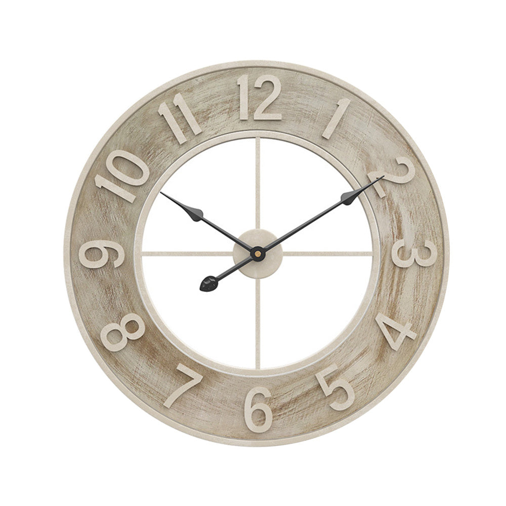 Livngandhome 60CM Large Wood Numeral Wall Clock