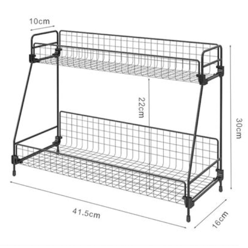 2 Tier Large Iron Wire Countertop Storage Shelf for Bathroom
