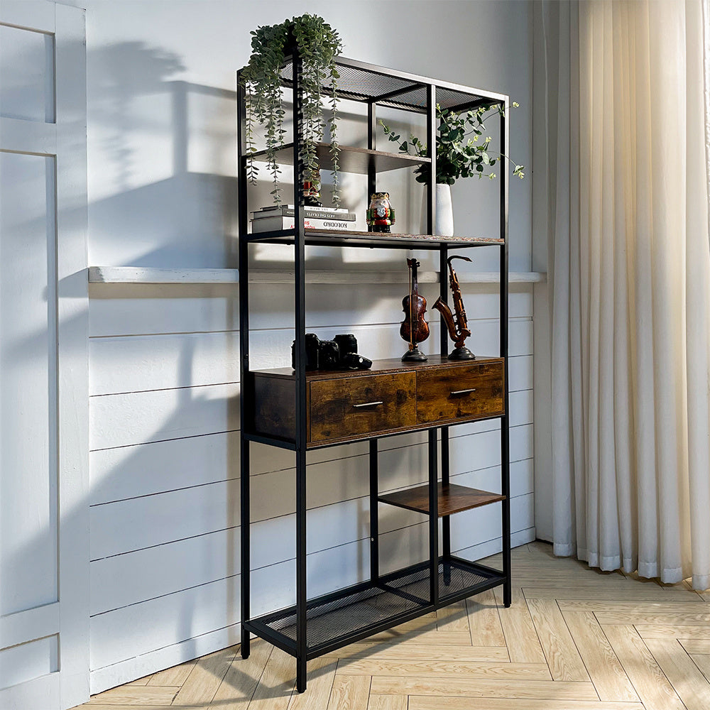 Vintage Plant Stand Storage Shelf with Drawers