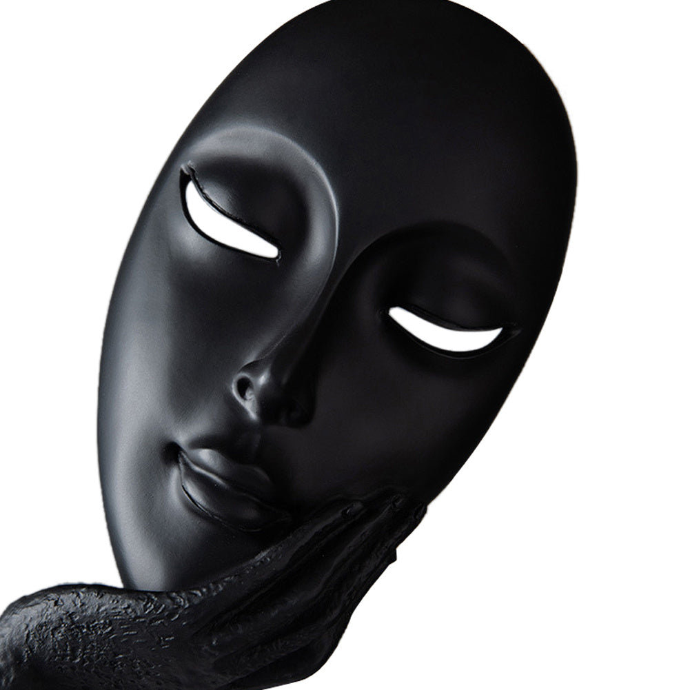 Large Art Abstract Thinker Sculpture Statue Ornament, Black 29x10CM