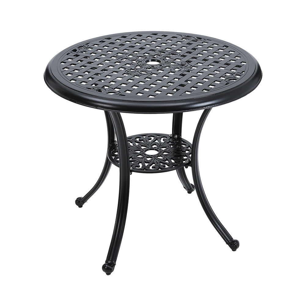 Cast Aluminum Patio Dining Table with Umbrella Hole