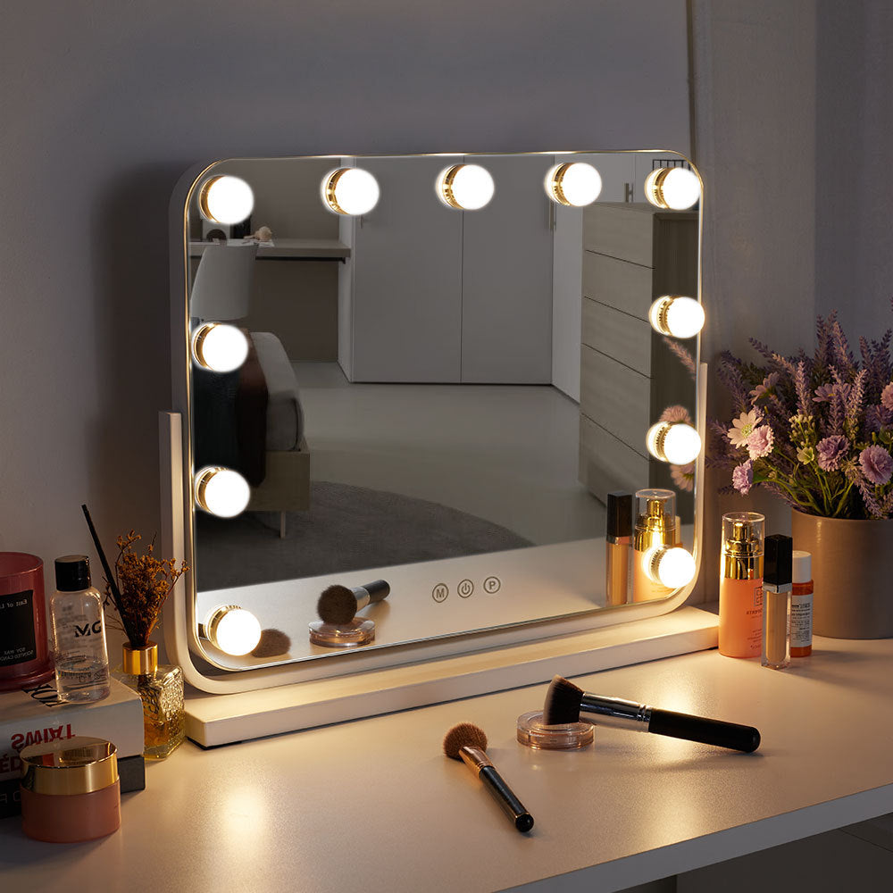 White Hollywood Vanity Mirror with 11 Dimmable Lights