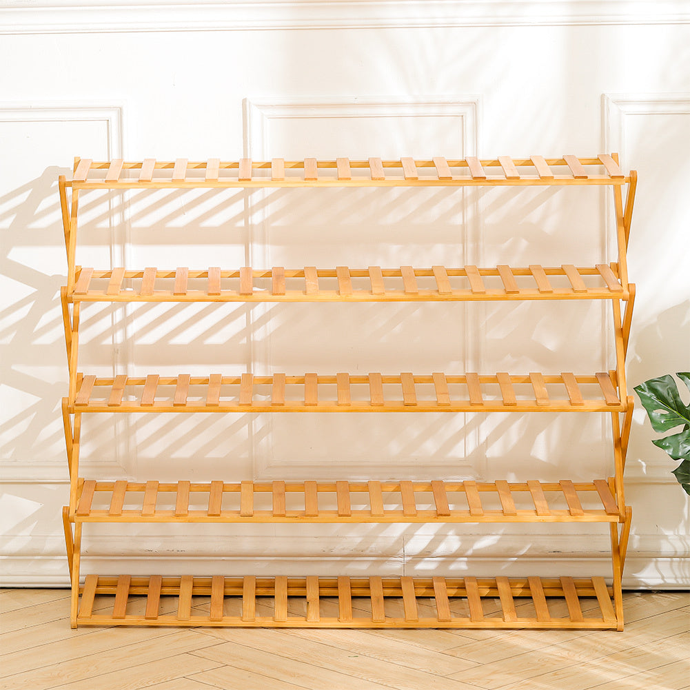 5 Tier Bamboo Flower Stand Rack Indoor for Patio Garden Balcony