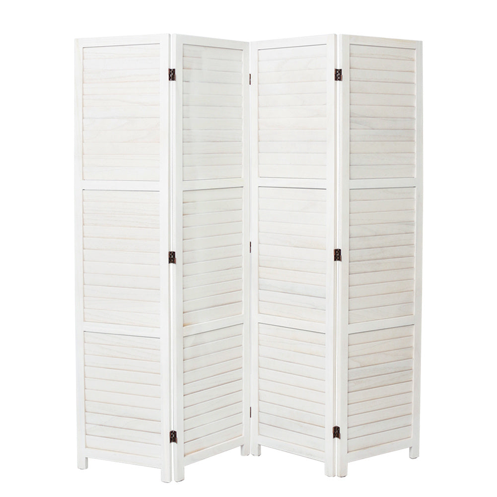 Folding Room Divider Privacy Separator Screen White 4 Panel