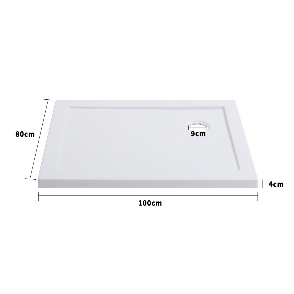 White 1000x800mm Rectangular Shower Tray