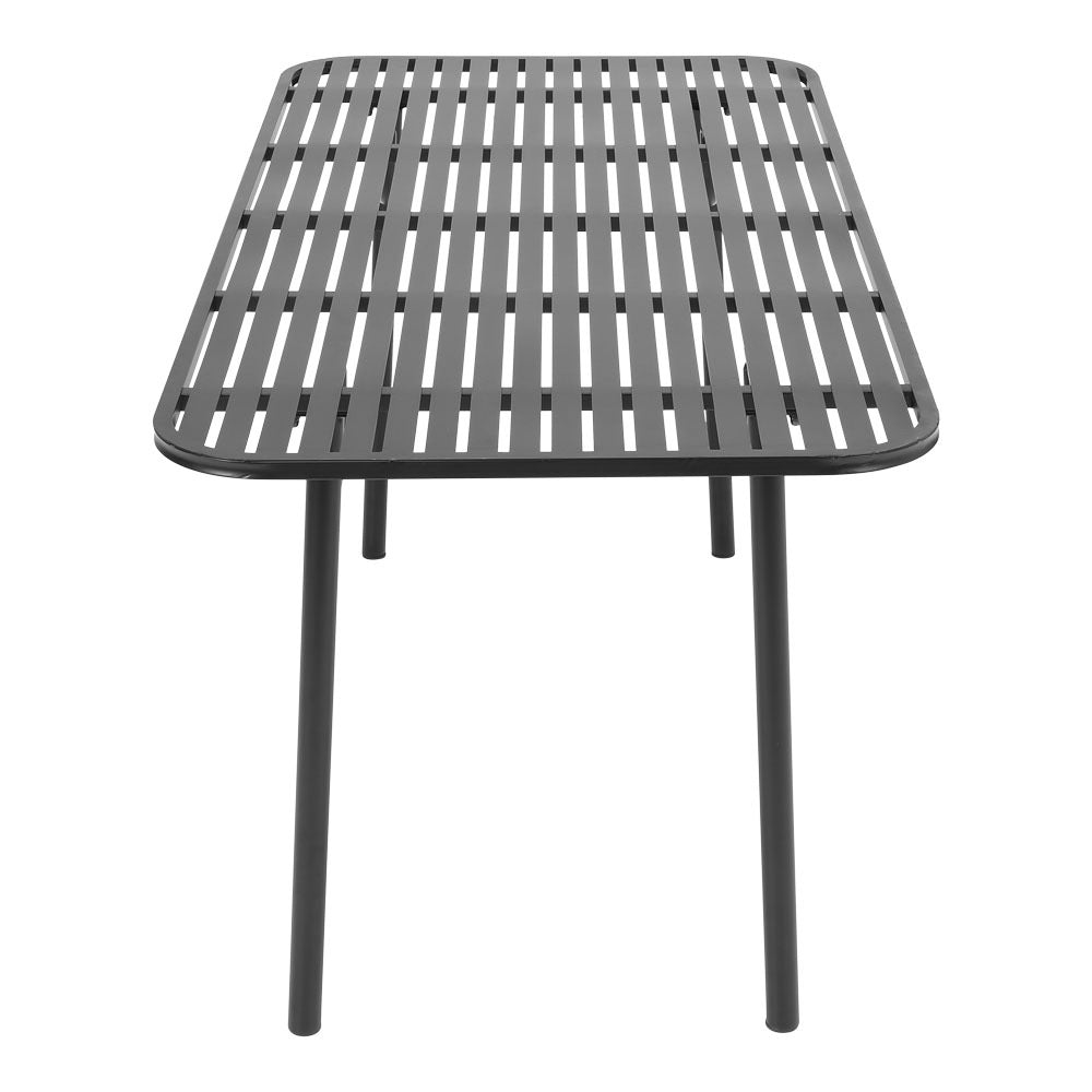 Black Rectangular 160x80cm Outdoor Garden Metal Table