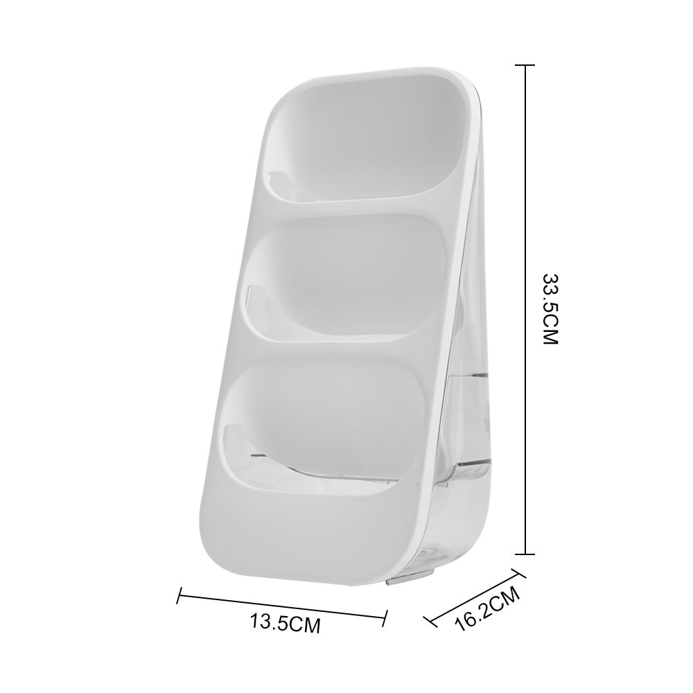 White 3 Compartment Plastic Utensil Holder