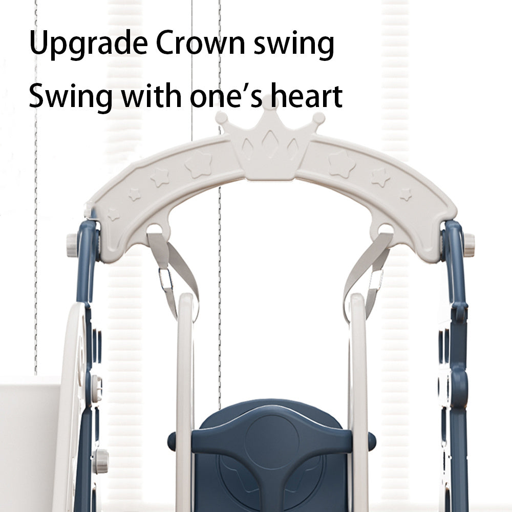 Blue Toddler Plastic Swing Slide Climber Playset