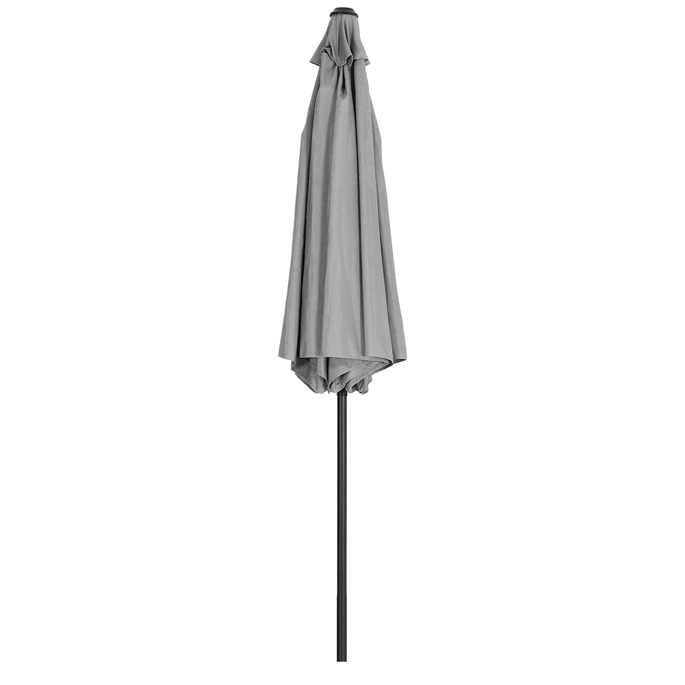 3M Parasol Umbrella Patio Sun Shade Crank Tilt with Round Base, Light Grey