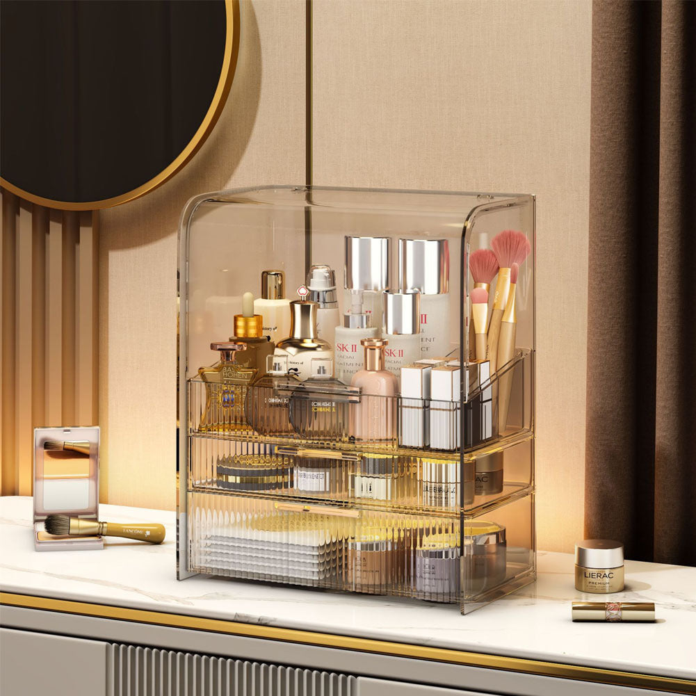 3Tier Transparent Makeup Cosmetics Storage Organizer