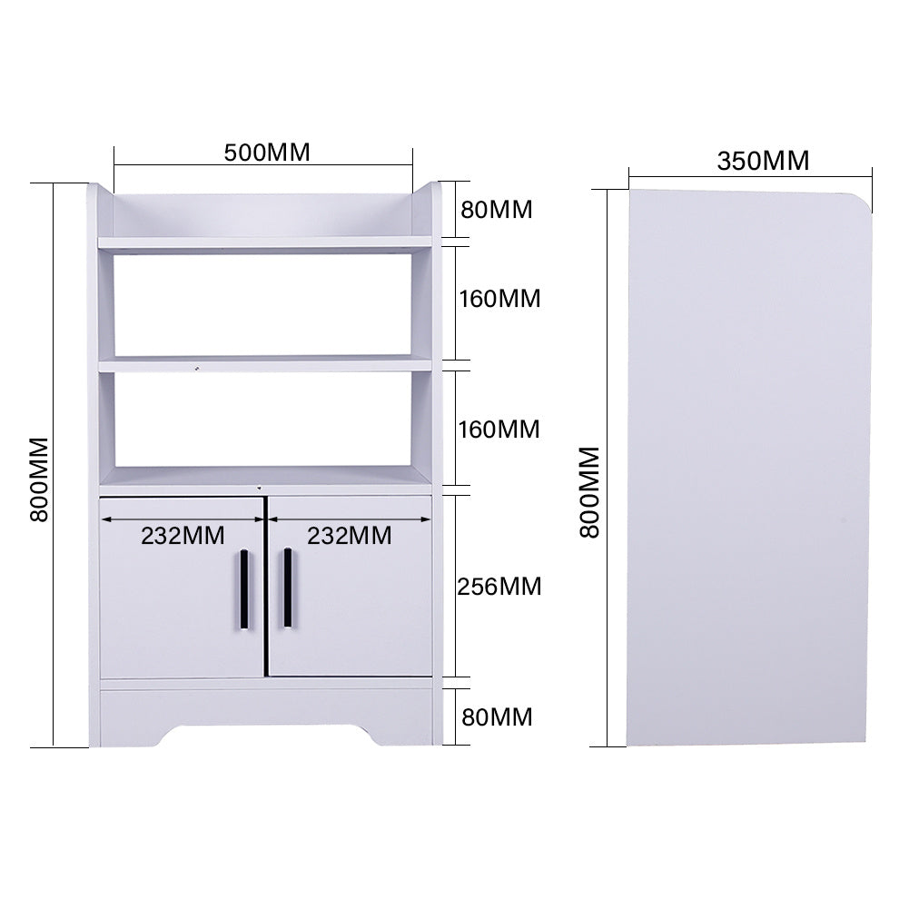 Wooden Sideboard Storage Cabinet with 3 Shelves and 2 Doors