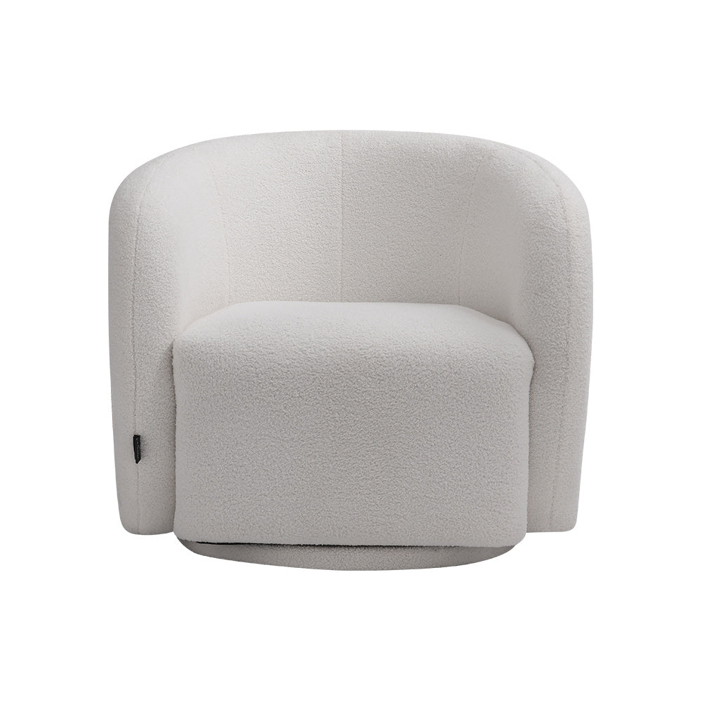 Teddy Fleece Swivel Tub Chair Cozy Barrel Back Accent Armchair
