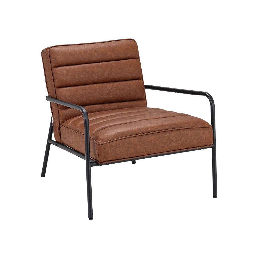 Chic Armchair with Metal Frame PU Upholstery