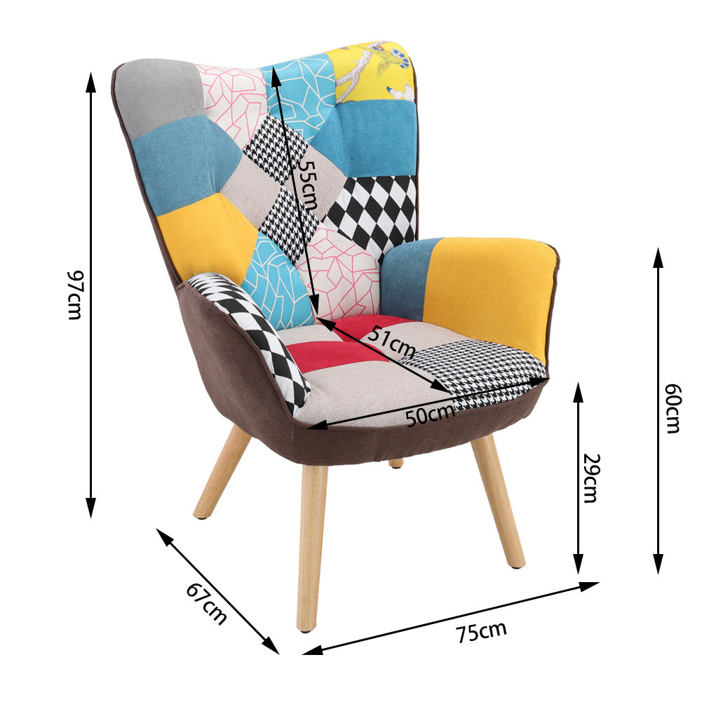 Tufted Linen Armchair Modern Accent Chair