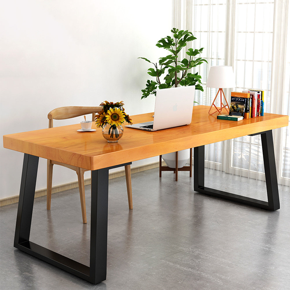 Set of 2 Metal Table & Bench Legs Frames Trapezium with Top Steel Base Stands