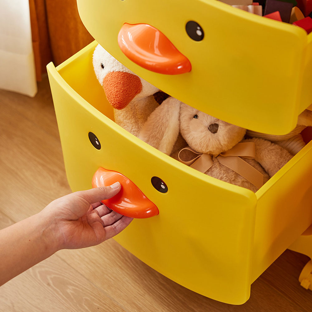 Yellow Duck Durable Plastic Organizer Storage Cart with Wheels