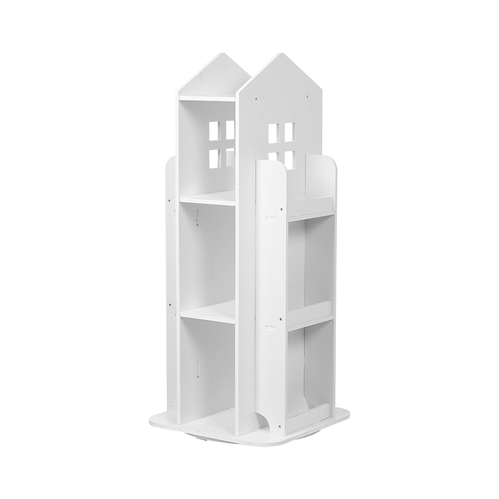 Kids House Frame Design Rotating Eco Friendly Storage BookShelf