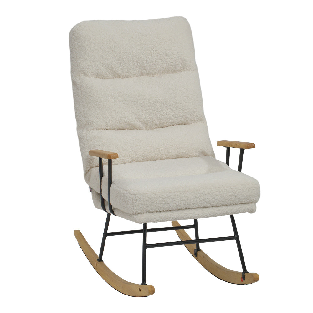 Adjustable Sherpa Upholstered Rocking Chair with Comfort Support
