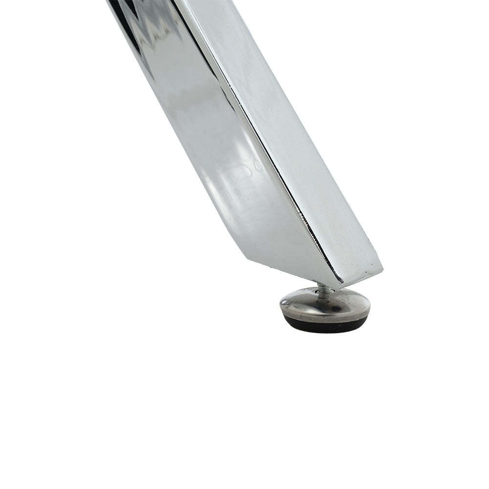 Square Tempered Glass End Table with Chrome Cross Legs