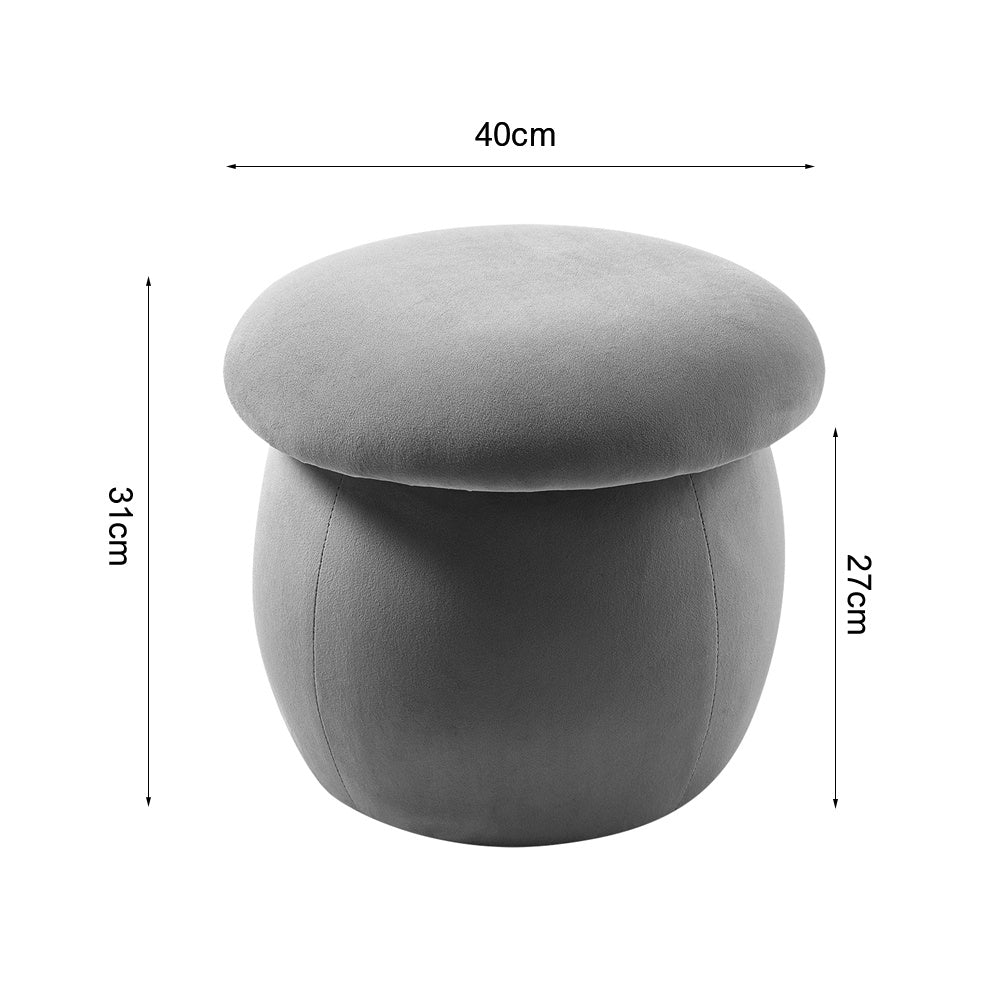 Velvet Mushroom Footstool Lightweight Floor Seat