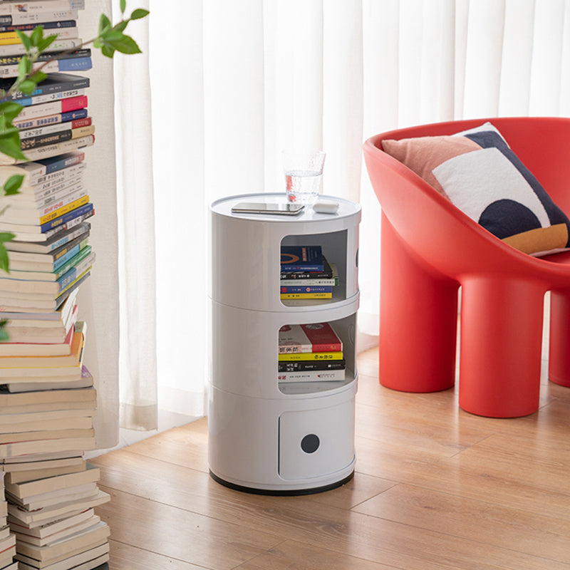 3 Tier Cylindrical Drawer Storage Unit Bedside Table