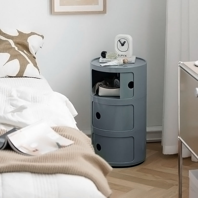 3 Tier Cylindrical Drawer Storage Unit Bedside Table