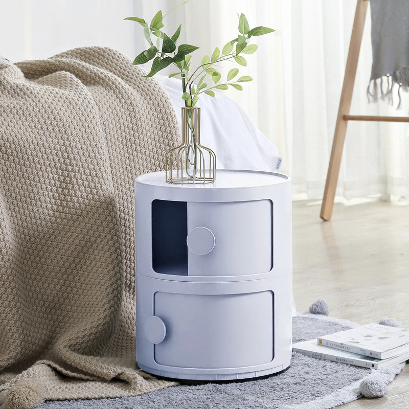 Cylindrical 2 Tiered ABS Drawer Storage Unit Organizer