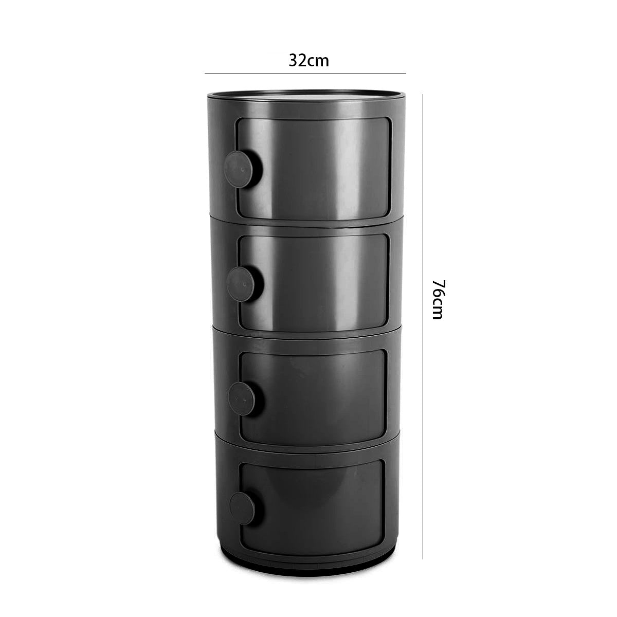 Cylindrical 4 Tiered ABS Plastic Drawer Storage Unit Organizer