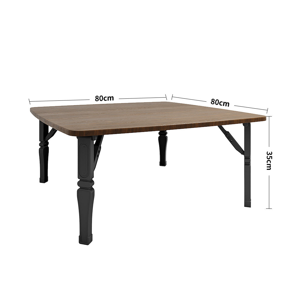Folding Square Wooden Durable MDF Coffee Table Compact Modern Small Apartment Table