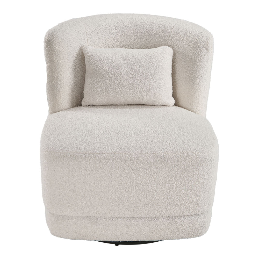 Teddy Swivel Barrel Shape Leisure Chairs with Pillow