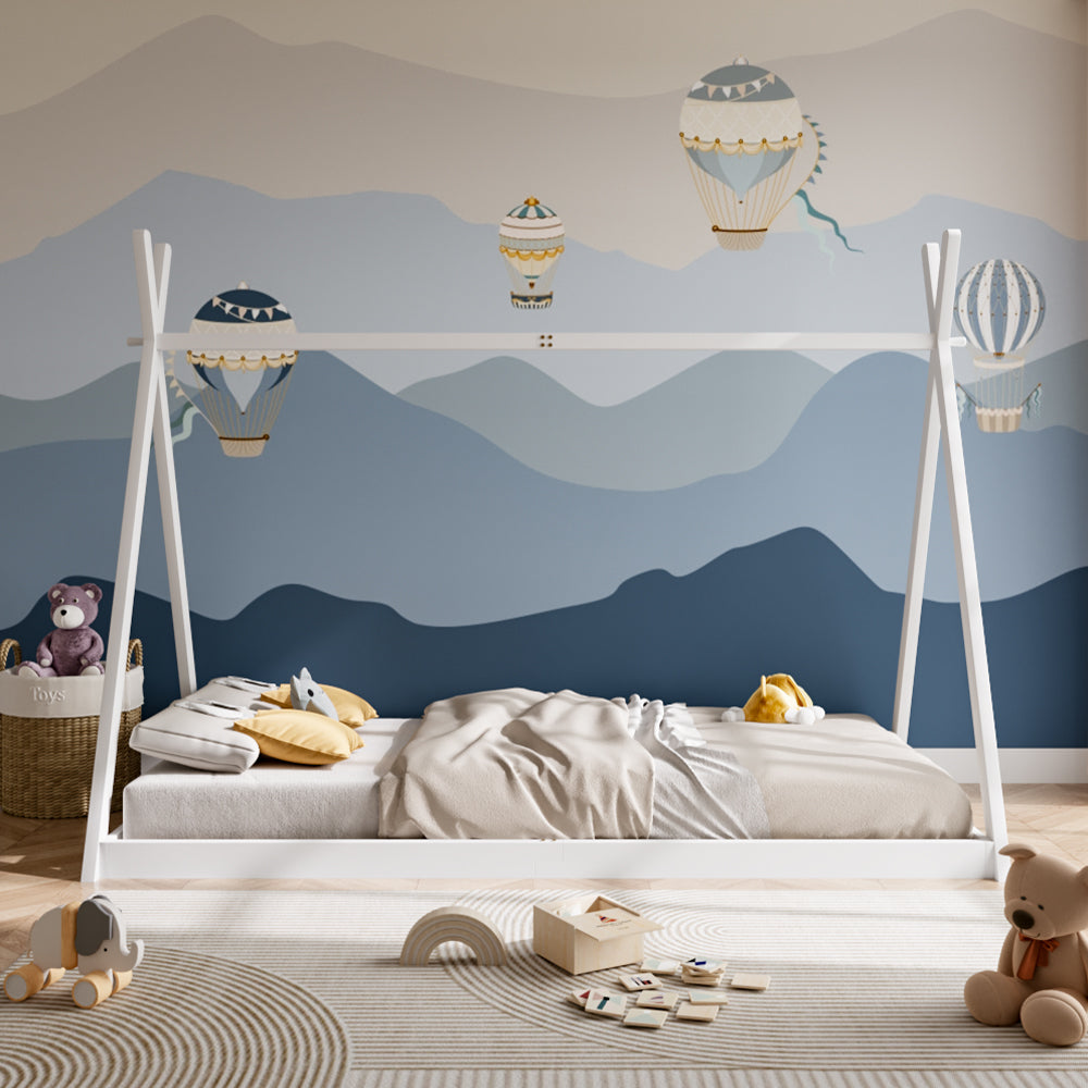 Montessori Kid Bed Solid Pine Low Base Tent Style Fun Sleep