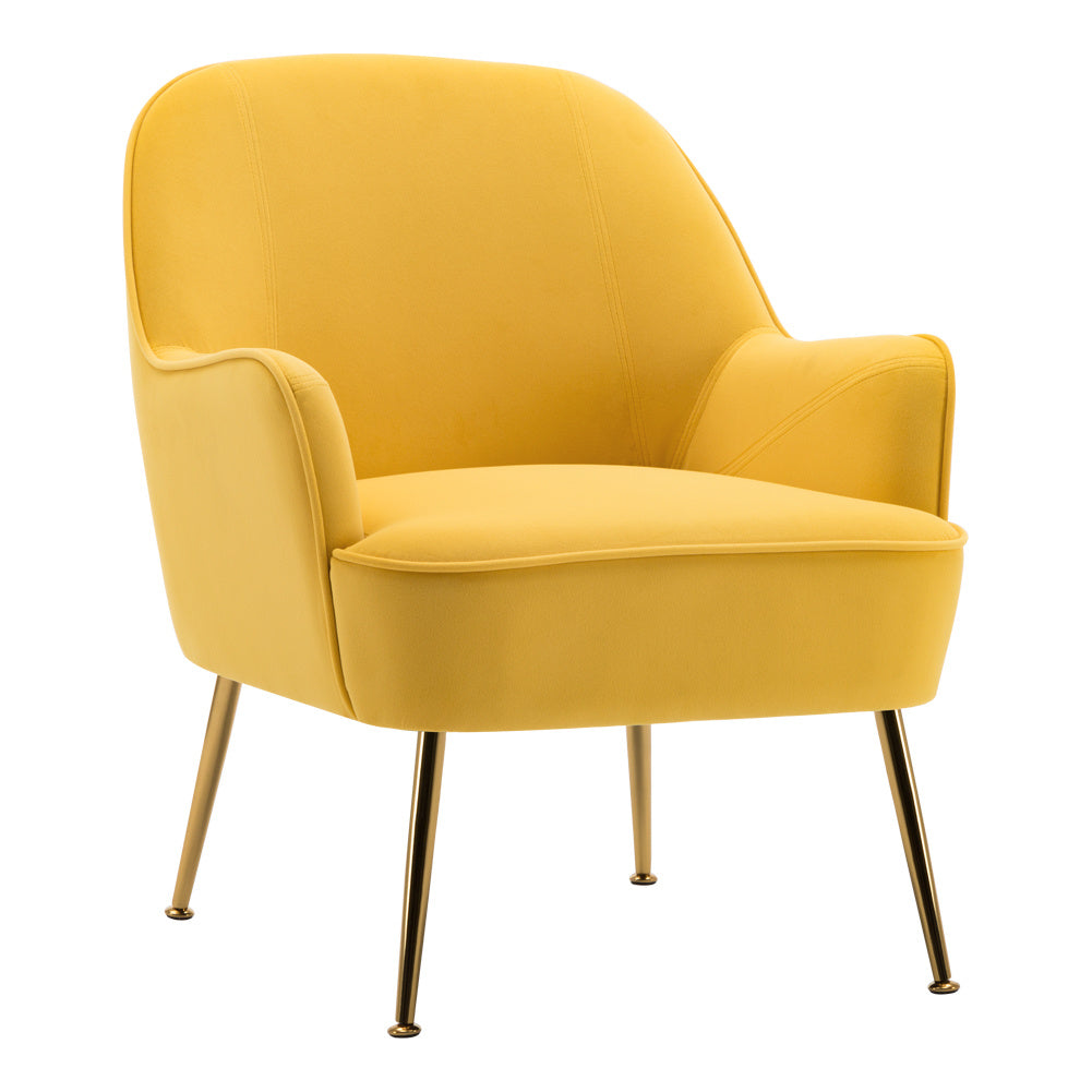 Modern Velvet Upholstered Armchair Comfortable Leisure Chair