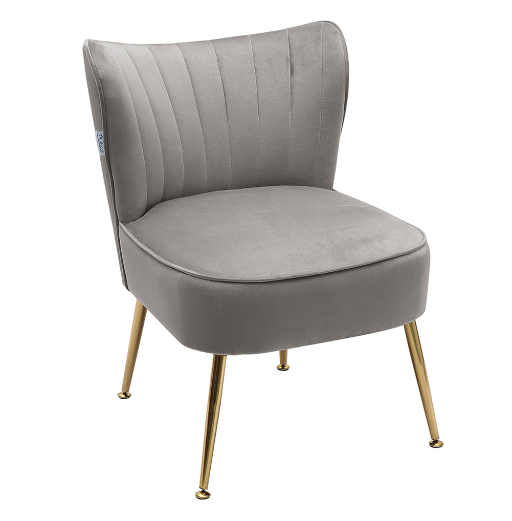 Velvet Wingback Accent Leisure Chairs with Gold Legs