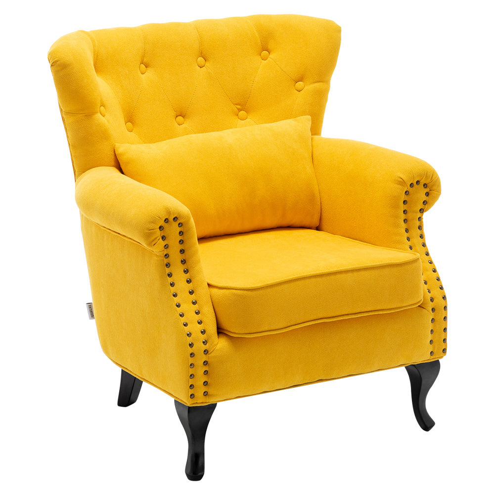 Modern Tufted Armchair with Nailhead Trim Comfortable Accent Chair
