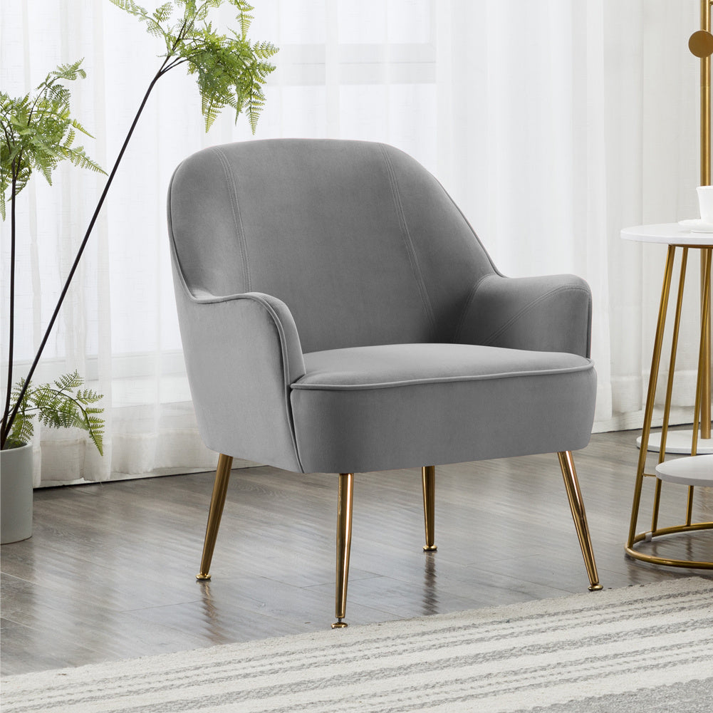 Modern Velvet Upholstered Armchair Comfortable Leisure Chair