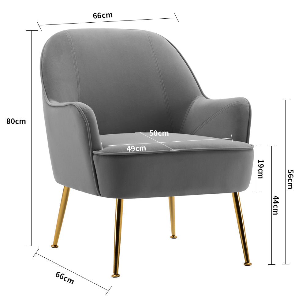Modern Velvet Upholstered Armchair Comfortable Leisure Chair