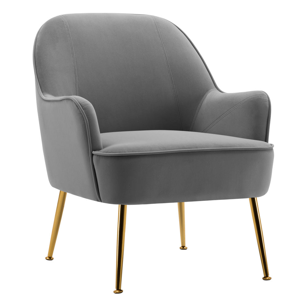 Modern Velvet Upholstered Armchair Comfortable Leisure Chair